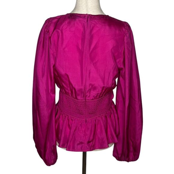 *NWOT Sea Fabiloa Silk Peplum Top Pink/Viscose – Sz Small - Picture 8 of 8